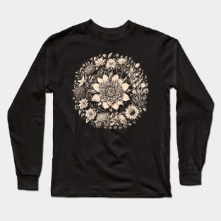 Monochrome Bloom Long Sleeve T-Shirt